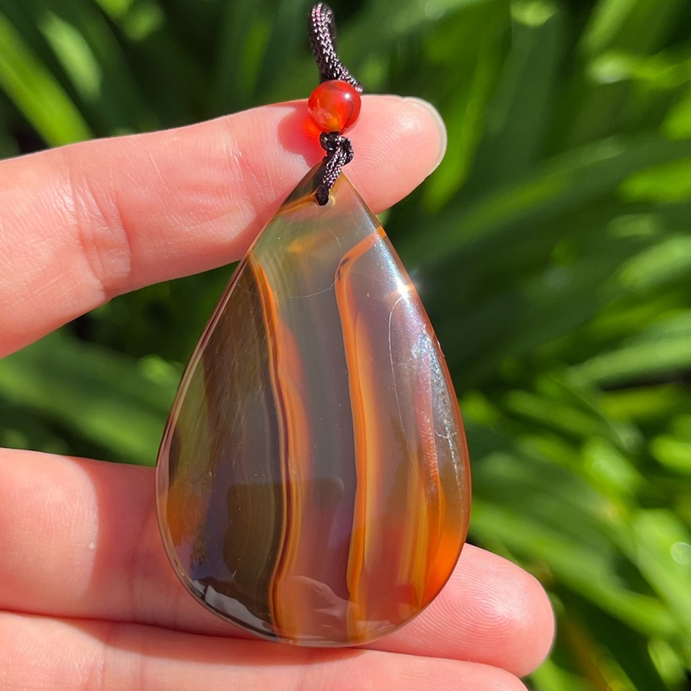 Nylon cord Montana agate necklace 0240 - Picture 2 of 7